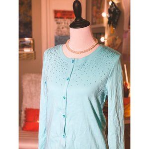 Blue Bedazzled Cardigan